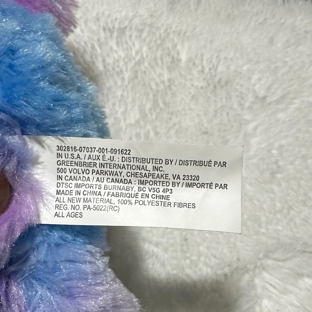Fluffy Pet Bunny Toy - Blue and Purple